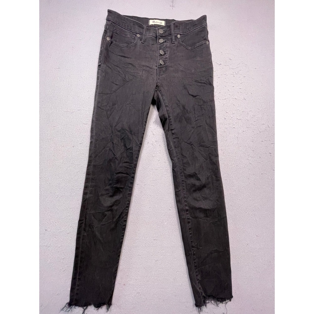 Madewell 9" High-Rise Skinny Jeans Cotton Blend Black 27 Womens